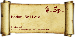 Hodor Szilvia névjegykártya