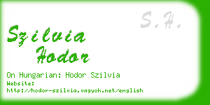 szilvia hodor business card